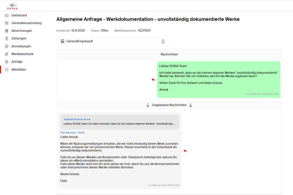 Neuerungen im Mitgliederportal: In direktem Austausch mit der SUISA via «Mein Konto»